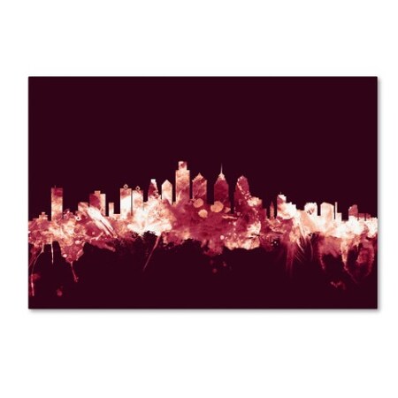 Trademark Fine Art Michael Tompsett 'Philadelphia PA Skyline Maroon' Canvas Art, 22x32 MT1198-C2232GG